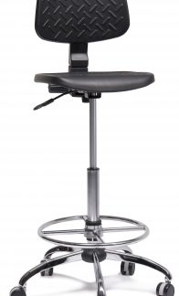 LAB CHAIR - HIGH BENCH, PU GRAFCO, PNEUMATIC, BLACK